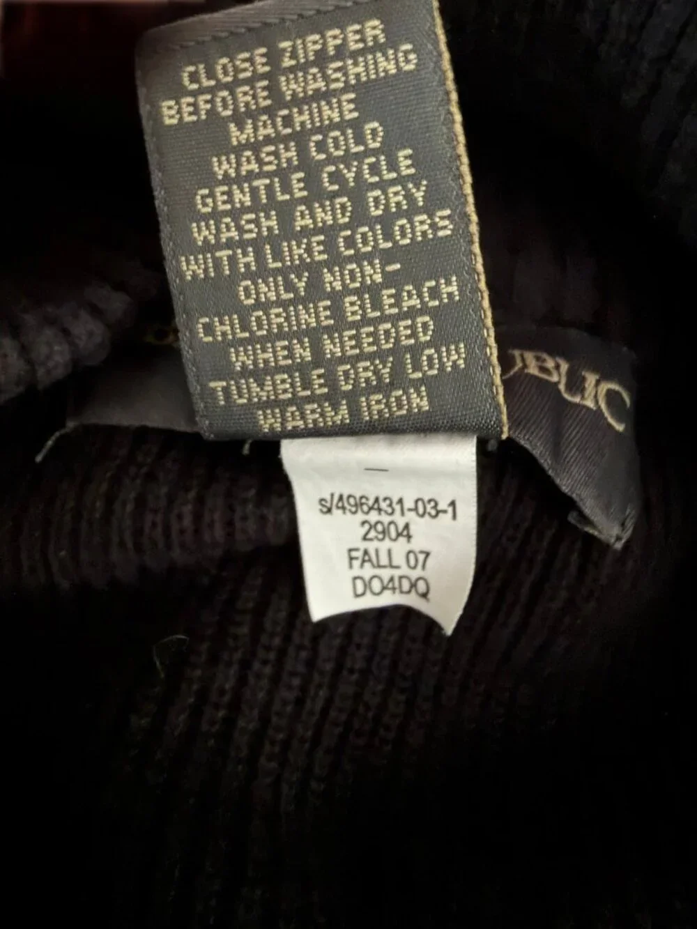 Banana Republic Men's Black Ribbed 1/4 Quarter Zip 100% Cotton Sweater XL